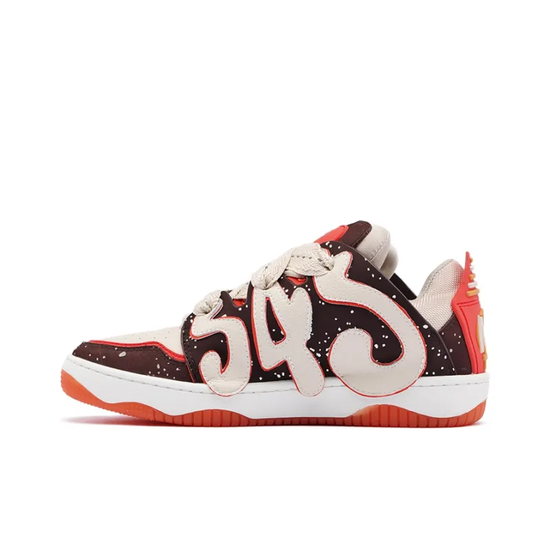 S45 x OLD ORDER Skater 001 Og Sneaker Series Skateboard Shoes Unisex Brown Orange Special Shoe Box Style-2