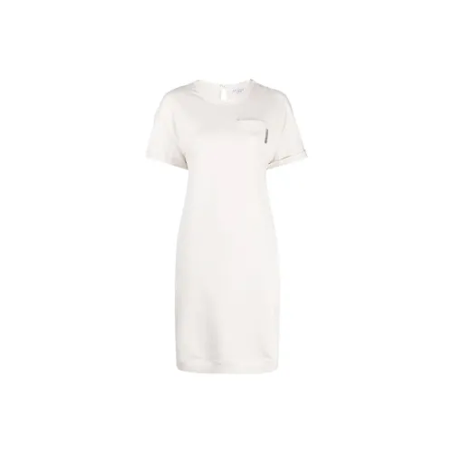 Brunello Cucinelli Short-Sleeved Dresses Women's White