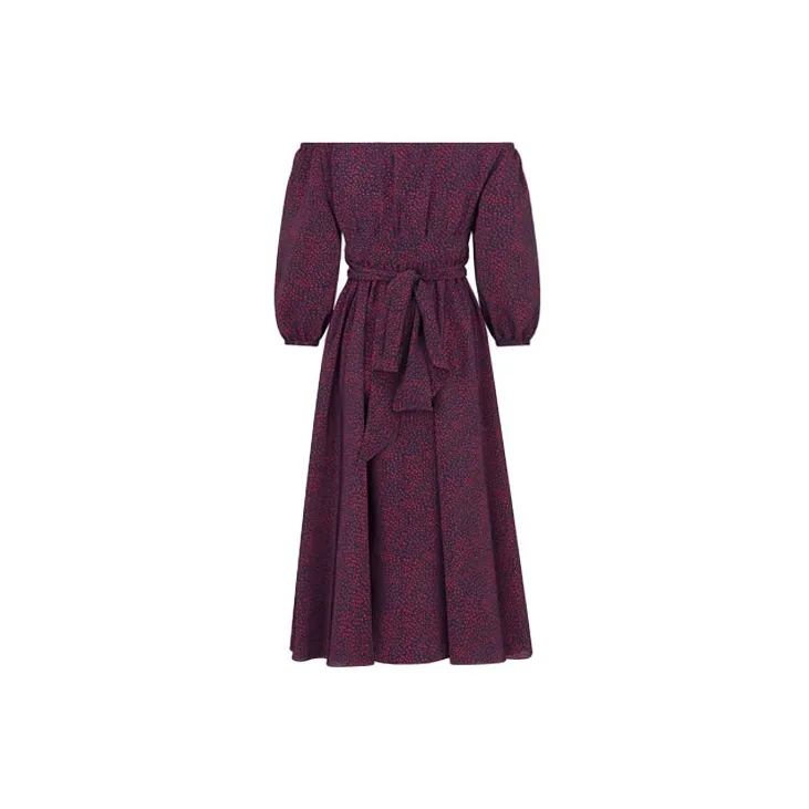 DIOR Quarterly New Products Long-Sleeved Dresses Women's Purple-1
