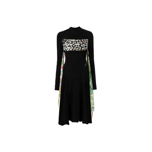 Marine Serre Long-Sleeved Dresses Women's Black