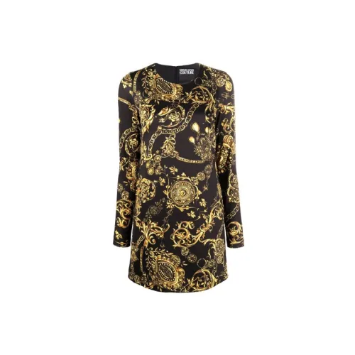 VERSACE JEANS Long-Sleeved Dresses Women's Black