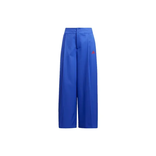 adidas Wx W Pleat Pt Logo Print Oversized Athletic Pants Blue