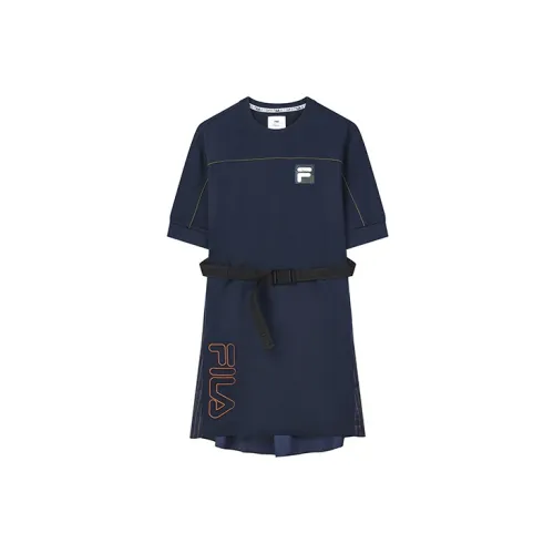 3.1 Phillip Lim X FILA 3.1 Phillip Lim Collaboration Collection Short-Sleeved Dresses Women's Black Rainbow Film