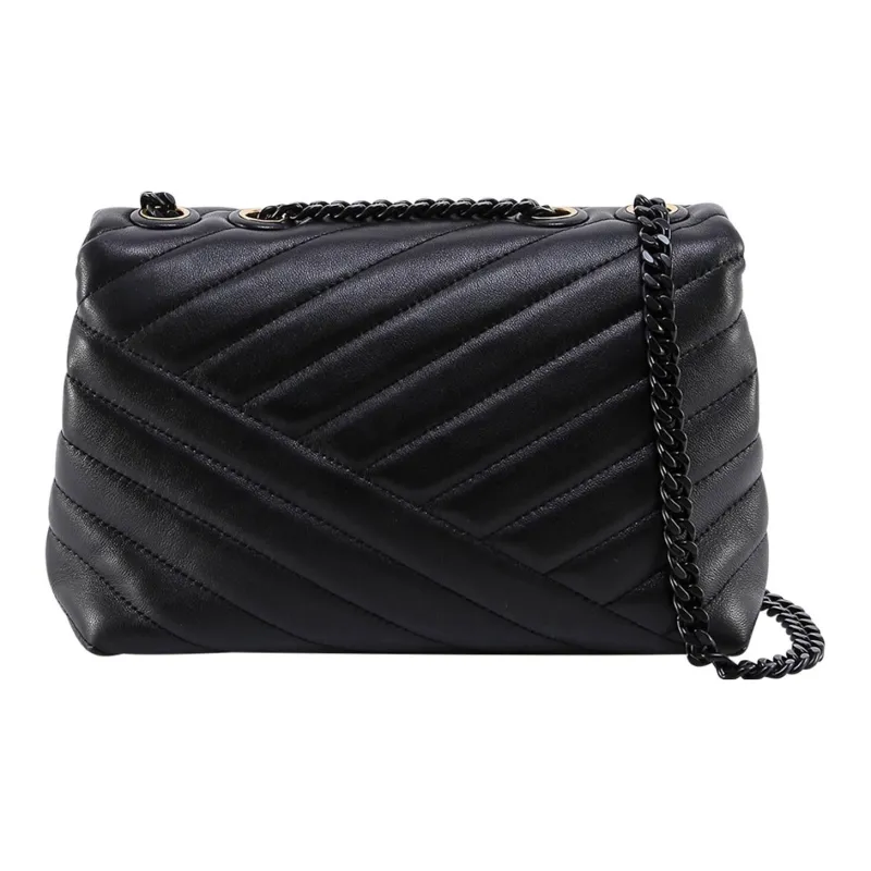 TORY BURCH Kira Sheepskin Envelope Bag, Crossbody Bag, Shoulder Bag Trumpets Women's Black-4