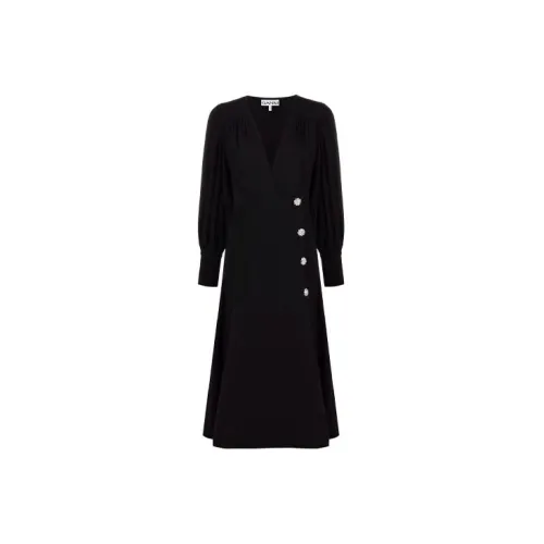 GANNI Long-Sleeved Dresses Women's Black