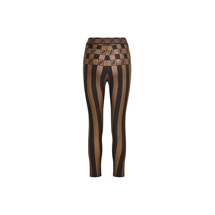FENDI Leggings Women's Brown Black-1