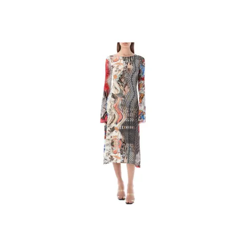 Marine Serre Long-Sleeved Dresses Women's Multicolor