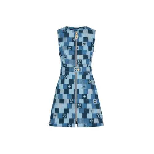 LOUIS VUITTON New Quarterly Products Of LV Sleeveless Dresses Women's Blue