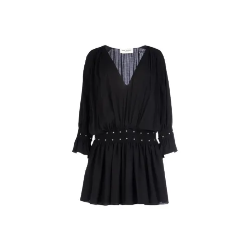 SAINT LAURENT Long-Sleeved Dresses Women's Black