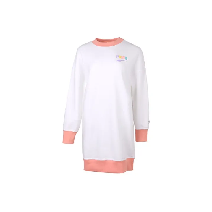 PUMA Long Sleeved Dresses Women's White-1