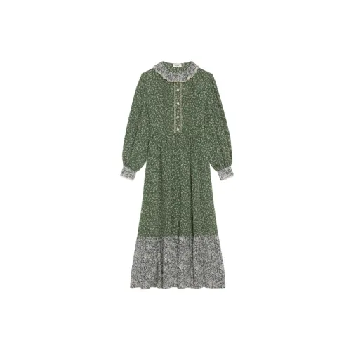 CELINE Long-Sleeved Dresses Women's Green