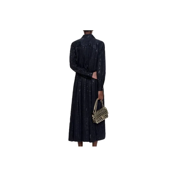 CHANEL Long-Sleeved Dresses Women's Black-1