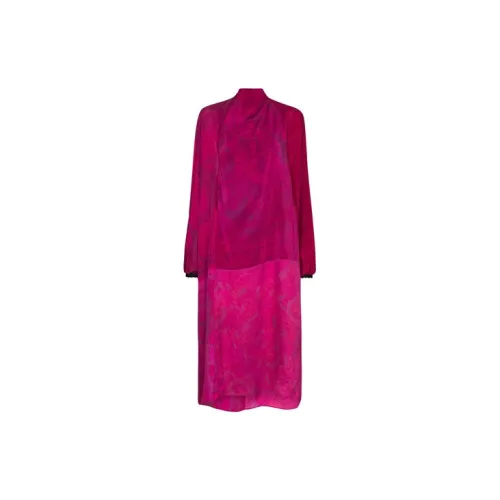 Marine Serre Long-Sleeved Dresses Women's Rose Red