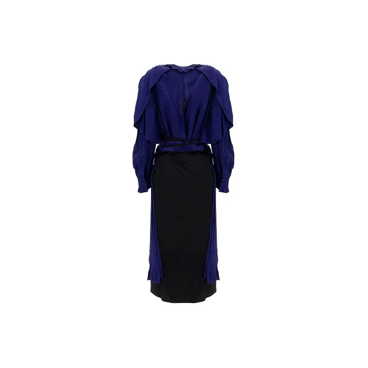 Balenciaga Long-Sleeved Dresses Women's Blue-1
