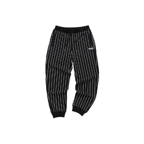 FILA FUSION BASEBALL Series Knitted Sweatpants Women's Black