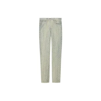 GUCCI Gg Jacquard Denim Straight leg Jeans