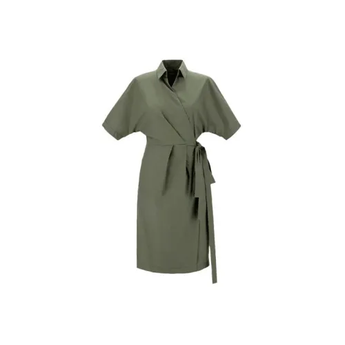 WEEKEND MaxMara Short-Sleeved Dresses Women's Brown Green