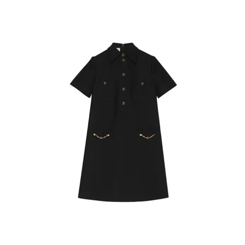 GUCCI Short-Sleeved Dresses Women's Black