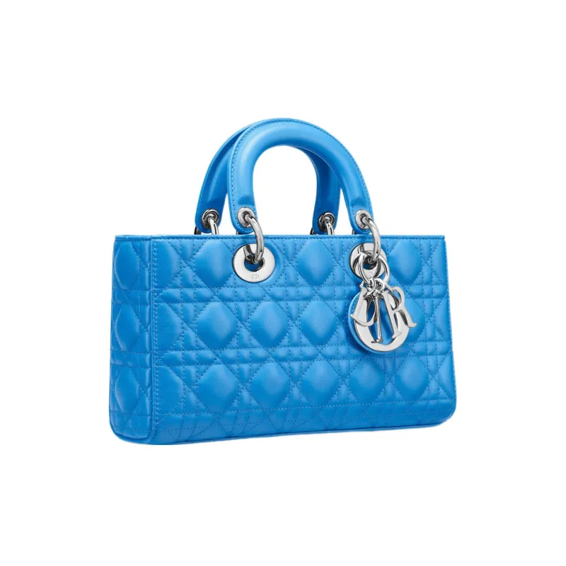 DIOR Lady D JOY Sheepskin Princess Diana Bag Clutch Shoulder Bag Crossbody Bag Handbag Women's Bright Blue-1