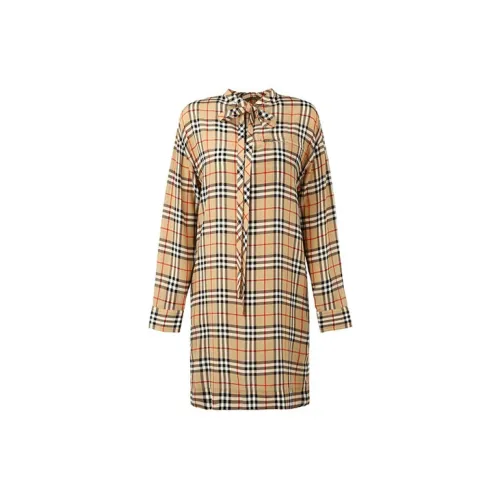 Burberry Long-Sleeved Dresses Women's Earth Yellow