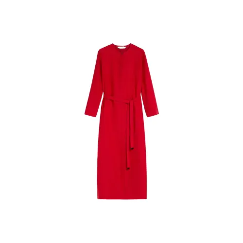 'S MAX MARA Long-Sleeved Dresses Women's Burgundy