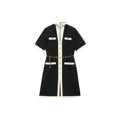 GUCCI Short-Sleeved Dresses Women's Black