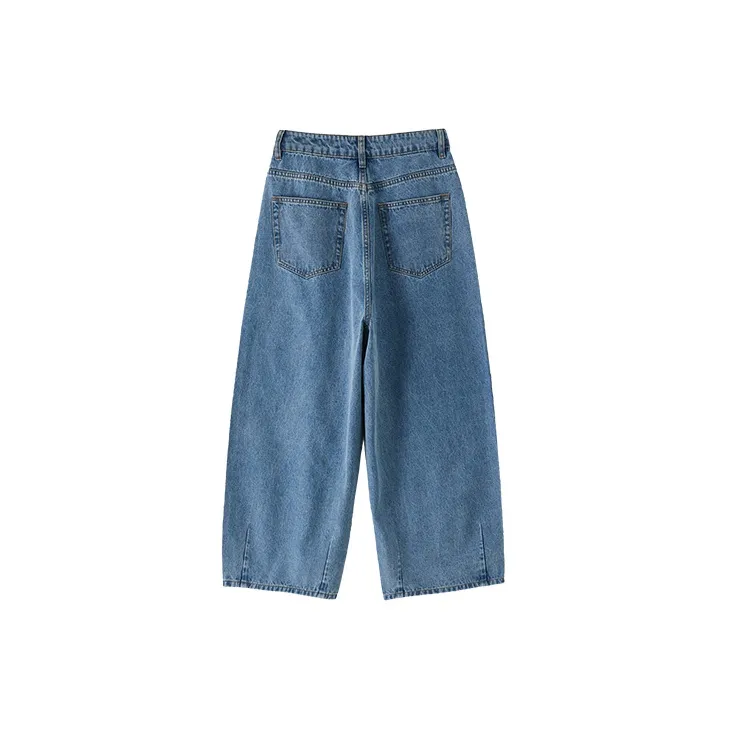 DEER AND FLYER Wide Leg Moderate Jeans Women's Denim Blue-1