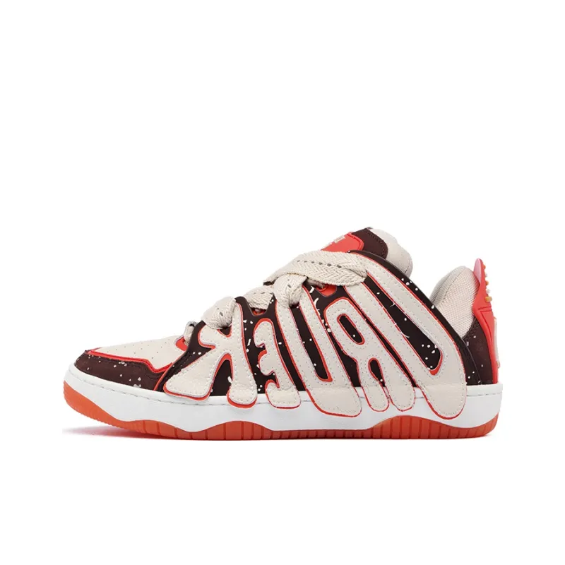 S45 x OLD ORDER Skater 001 Og Sneaker Series Skateboard Shoes Unisex Brown Orange Special Shoe Box Style-1