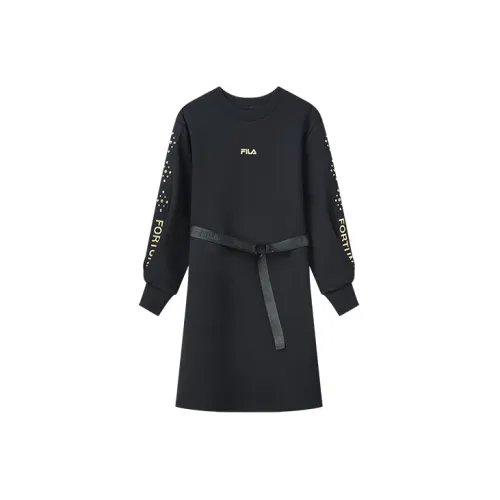 FILA Long-Sleeved Dresses Women's Jet Black