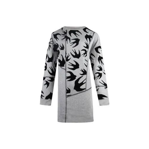 McQ Alexander McQueen Long-Sleeved Dresses Women's Gray