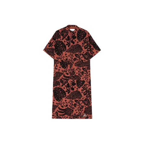 JIL SANDER Short-Sleeved Dresses Women's Brick Red