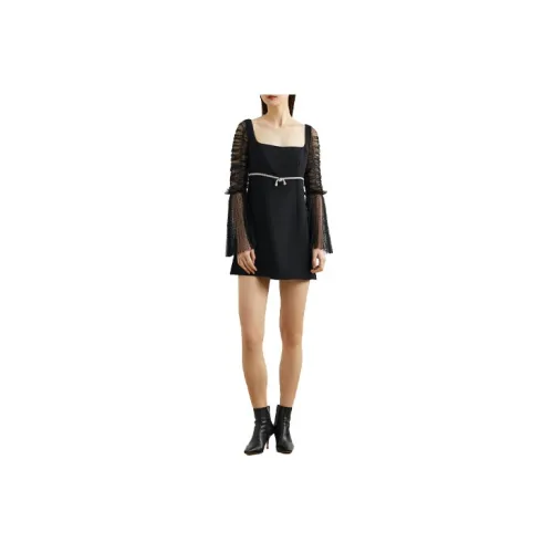 Self-portrait Long-Sleeved Dresses Women's Black