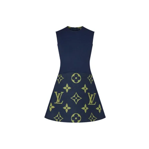 LOUIS VUITTON New Quarterly Products Of LV Sleeveless Dresses Women's Navy Blue