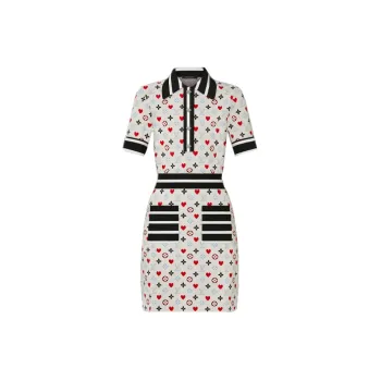 LOUIS VUITTON Short Sleeved Dress Women's White