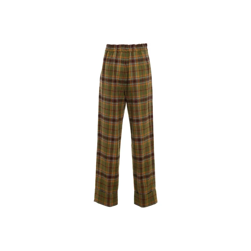 ALBERTA FERRETTI Tartan Print Toursers-1