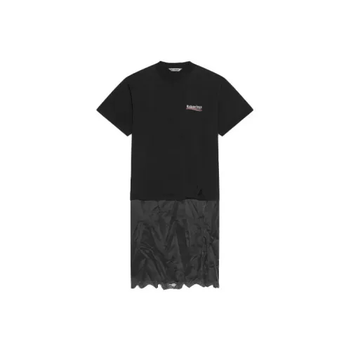 Balenciaga Political Campaign Short-Sleeved Dresses Women's Black