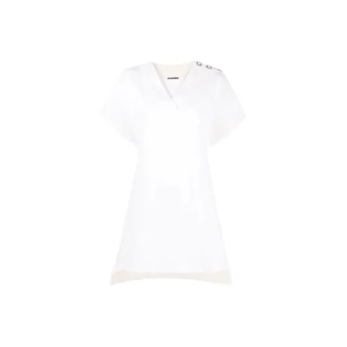 JIL SANDER Short-Sleeved Dresses Women's White