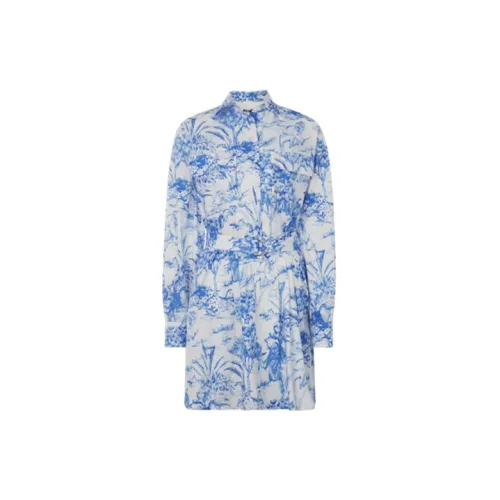 MSGM Long-Sleeved Dresses Women's White/Blue