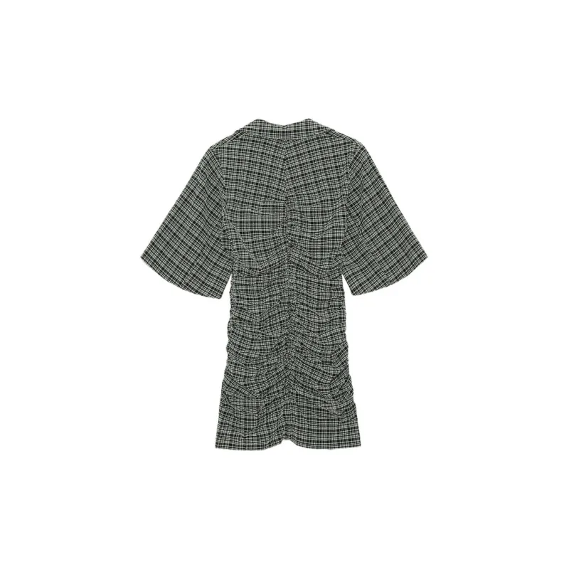 GANNI Short-Sleeved Dresses Women's Green-1