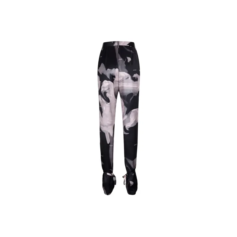 AZEPAM Wide Leg Pants Women's Black Red-1
