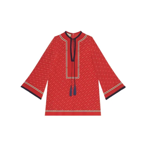 GUCCI Long-Sleeved Dresses Women's Red