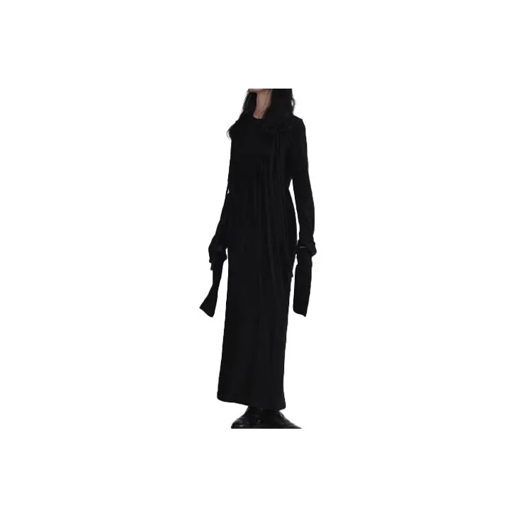 Yohji Yamamoto Long Sleeved Dresses Women's Black-2