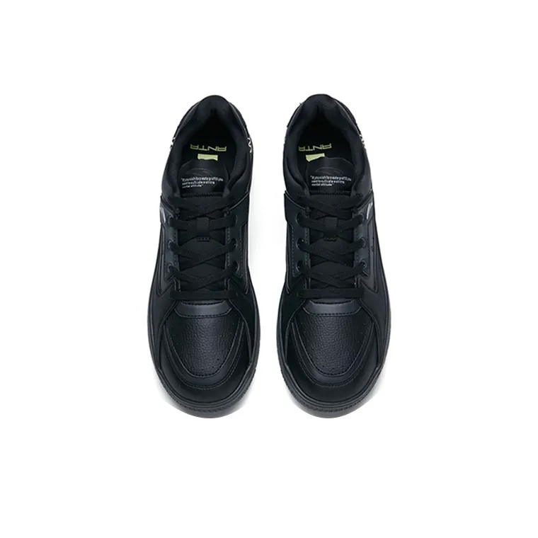 Anta Life Collection Lightweight And Wear resistant Low Top Skateboard Shoes Men's Black Gray Silver-3