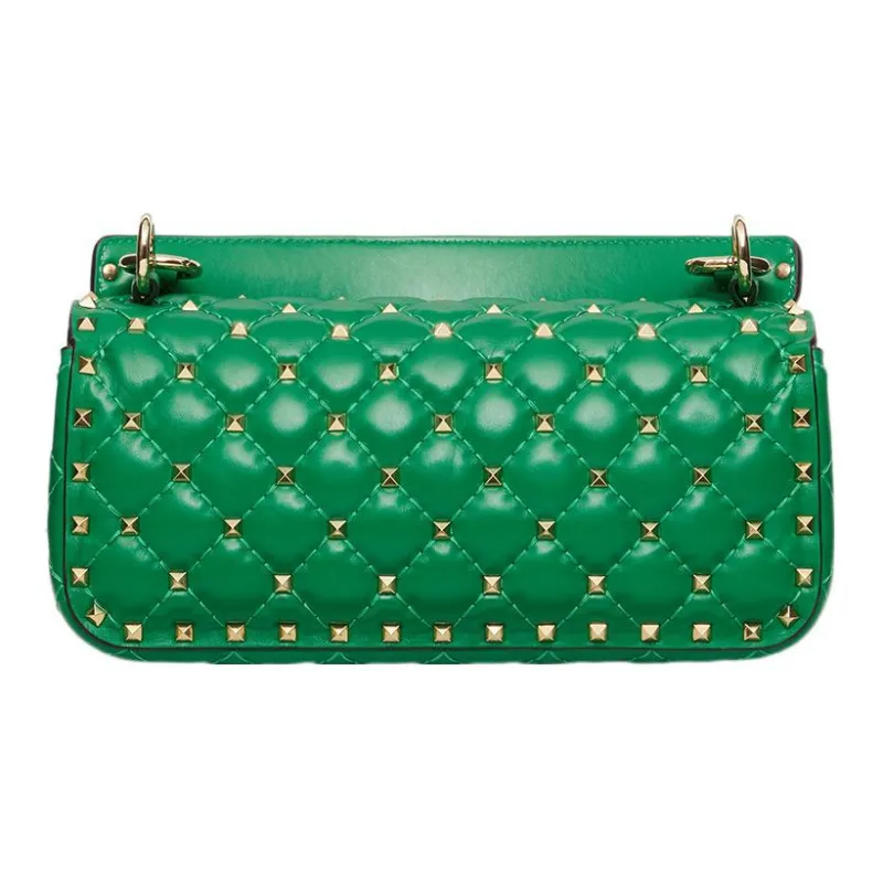 Valentino ROCKSTUD SPIKE Cow Leather Crossbody Bag Clutch Handbag Shoulder Bag Women's Green-2