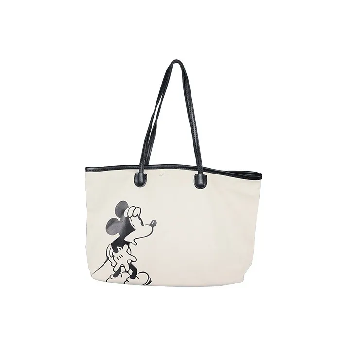 Disney Canvas Bag Tote Bag Shopping Bag Shoulder Bag Women's Ecru-0
