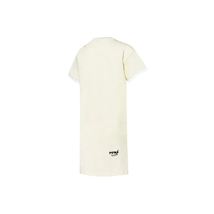 PUMA Short Sleeved Dresses Women's Ivory White-1