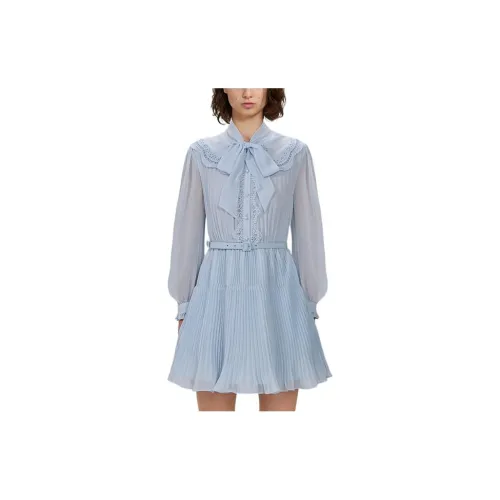 Self-portrait Long-Sleeved Dresses Women's Misty Blue