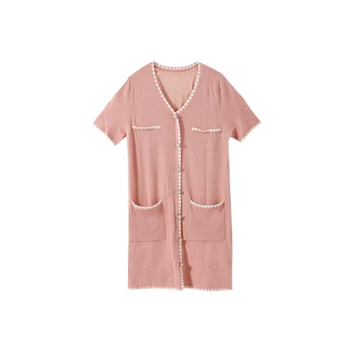 YUMOMO STAR Short-Sleeved Dresses Women's Milk Tea Pink