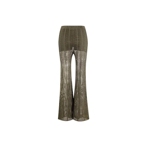 DION LEE Crochet-design Flared Trousers