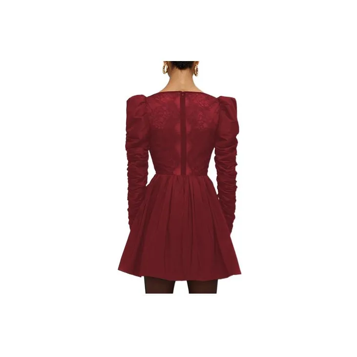 Self portrait SS22 Long Sleeved Dresses Women's Red-1